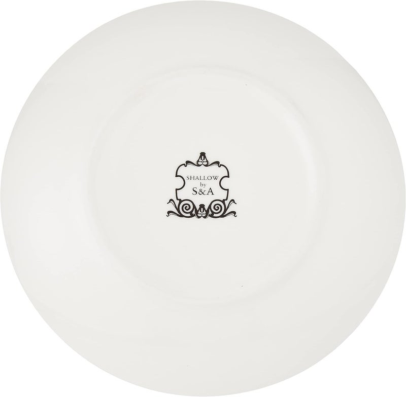 Shallow Bone China 6 cup & 6 saucers- 12pcs set, White/Gold, 220cc - Image 4